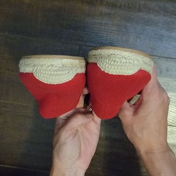 NEW Stuart Weitzman Nugal Espadrille Flats Womens 8.5 Summer Red Nautical - Picture 3 of 9